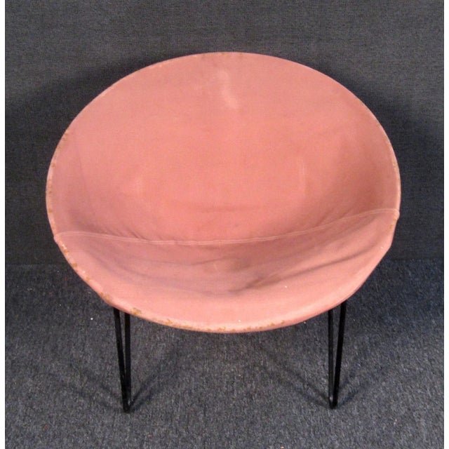 1960s Vintage Modern Style Canvas Lounge Chair For Sale - Image 4 of 10