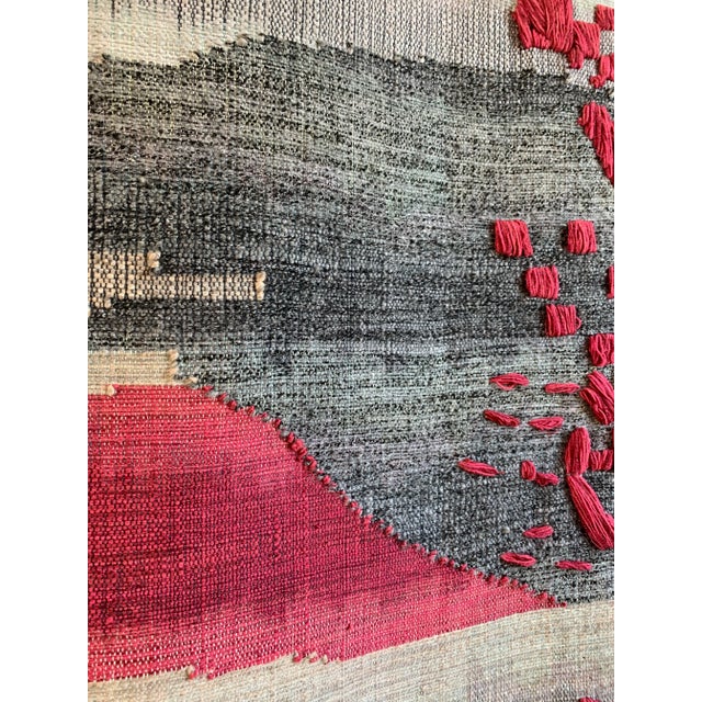 Mid 20th Century Original Handmade Abstract Textile Tapestry Ikat by Narda Capuyan For Sale - Image 4 of 11