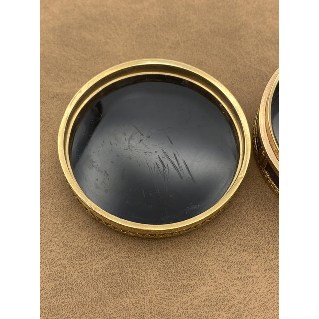 Blue 18th Century Circular Snuffbox in Gold, Enamel and Miniature with Bucolic Scene, 1800s For Sale - Image 8 of 11