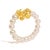 Contemporary 18K Yellow Gold Freshwater Pearl Dragon Charm Adjustable Ring Band, Size 7 For Sale - Image 3 of 6