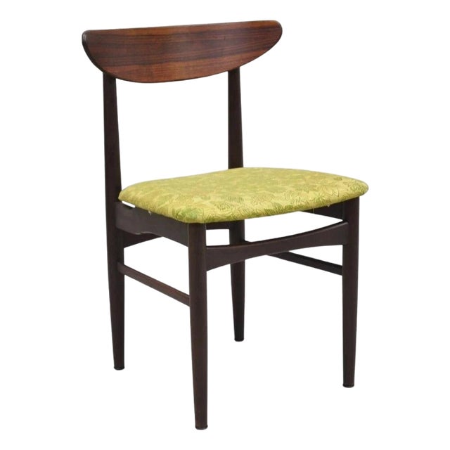 Vintage Dyrlund Mid Century Danish Modern Rosewood Curved Back Dining Side Chair For Sale