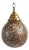 Vintage Moroccan Brass Lace Work Globe Pendant Light For Sale