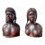 Indonesian Hand Carved Wood Busts - Set of 2 For Sale