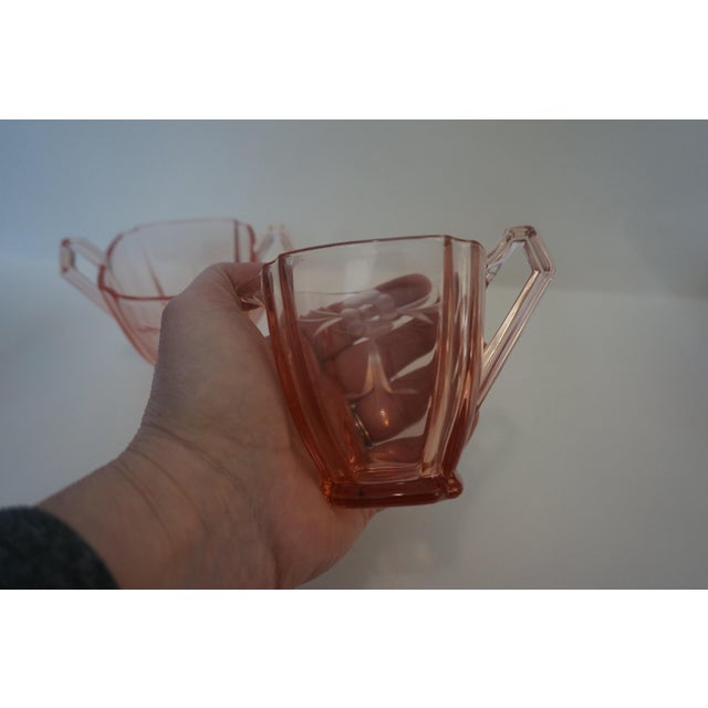 Shabby Chic Early 20th Century Curated Pink Depression Glass Hostess Collection - 7 Piece For Sale - Image 3 of 9