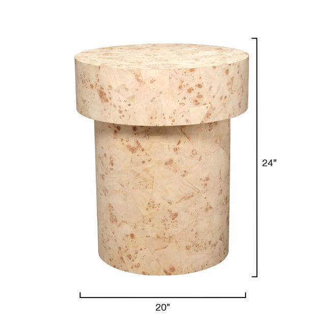 Contemporary Configuration Side Table, Bleached Burl Wood For Sale - Image 3 of 6