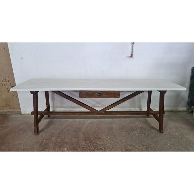Brown Rustic Console Table, 1980s For Sale - Image 8 of 8