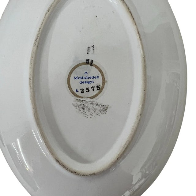 Ceramic Vintage Mottahedeh Chinese Star God Lu Xing. Design Decorative Bowl For Sale - Image 7 of 7