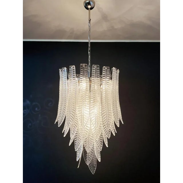 Large Italian Felci Murano Glass Chandelier with 52 Glasses, 1980s For Sale - Image 13 of 18