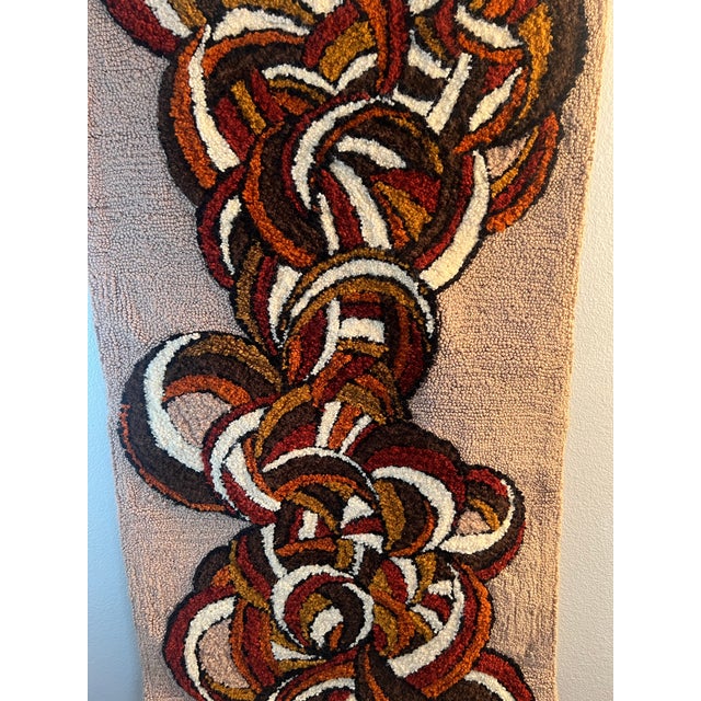 1960s Vintage Mid Century Modern Abstract Wall Tapestry Carpet 1960s 1970s For Sale - Image 5 of 5