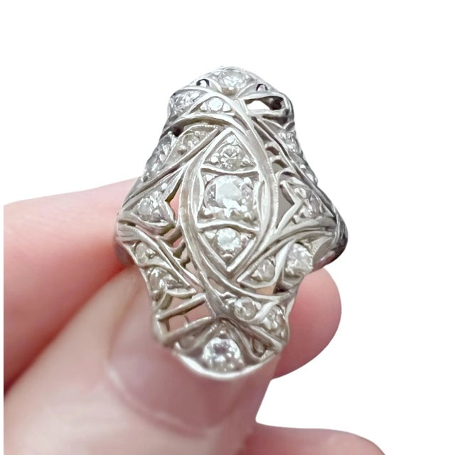 Early 20th Century Antique Diamond Edwardian Ring Size 6.5 For Sale - Image 5 of 6