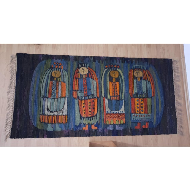 Mid-Century Polish Tapestry Wall Rug by E. Keszycka, Poland, 1970s, in Flawless conditions. Designed 1970 to 1979 This...
