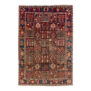 Antique Persian Bakhtiari Handmade Allover Wool Rug With Multicolor Field