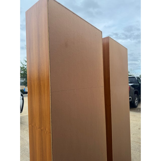 Brown Pair of Tall Mid-Century Modern Scandinavian Bookcases, 83.5" Tall For Sale - Image 8 of 12