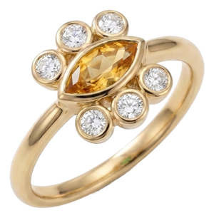 Vintage Citrine Marquise Ring | Halo Cocktail Tiara Ring | Wedding Engagement Ring Us 7