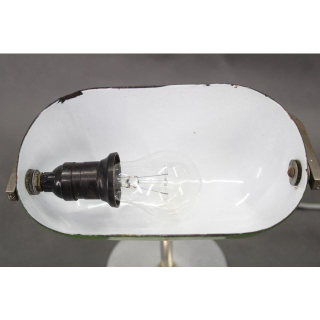 Vintage Art Deco Nickel Banker Table Lamp, 1940s For Sale - Image 11 of 16
