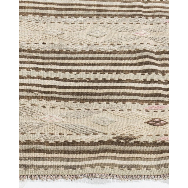 Vintage Beige Turkish Kilim Area Rug 4'3 X 7'2 For Sale - Image 4 of 8