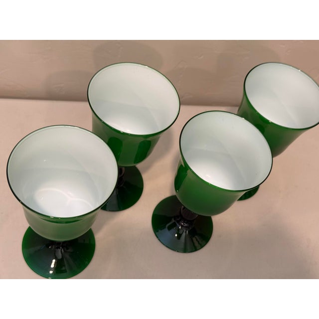 Mid 20th Century Mid-Century Modern Carlo Moretti Murano Cased Glass Wine Goblets - Set of 4 For Sale In Phoenix - Image 6 of 12