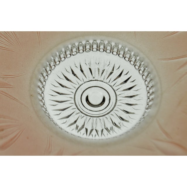 Vintage Pink Patterned Glass Ceiling Light Shade | Chairish