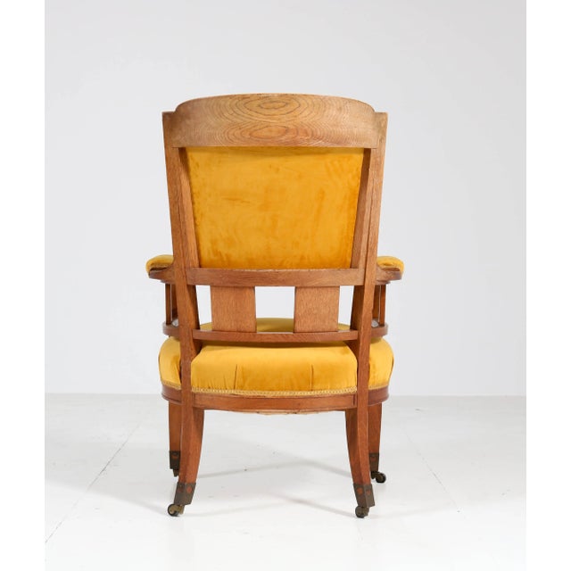 Set of Antique Art Nouveau Oak Armchairs from H.F. Jansen & Zonen Hofleverancier For Sale - Image 9 of 10