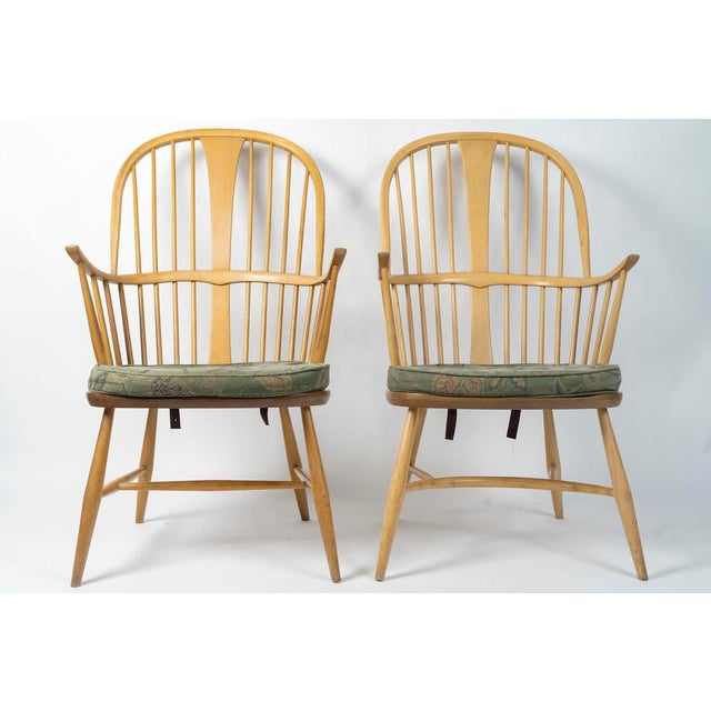 Wood 20th Century English Windsor Armchairs by Ercol, Set of 2 For Sale - Image 7 of 9