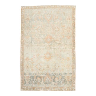 Abrashed Soft Peach Green Malayer Rug For Sale