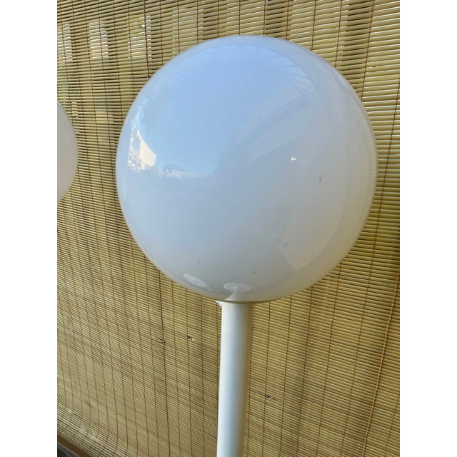 A Pair of Postmodern White Lollipop Floor Lamps. Circa 1980s For Sale - Image 10 of 18