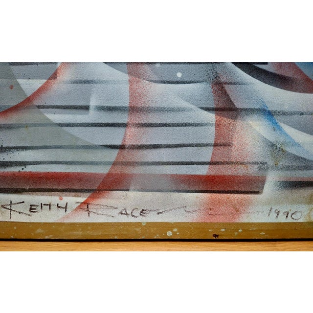 Cerulean Abstract of Waves by Keith Race For Sale - Image 8 of 9