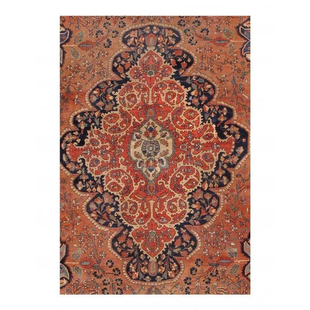 Traditional Pasargad DC Rust Persian Antique Farahan Rug For Sale - Image 3 of 8
