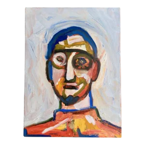 “The Irony” Expressionist Portrait Oil Painting by Joao De Brito -