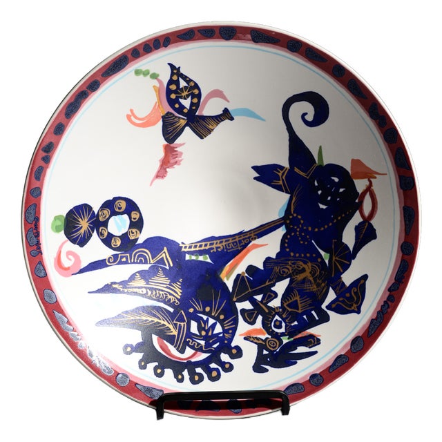 Large Alta Mira Porcelain Plate by Gilbert Portanier for Rosenthal, 1970s For Sale