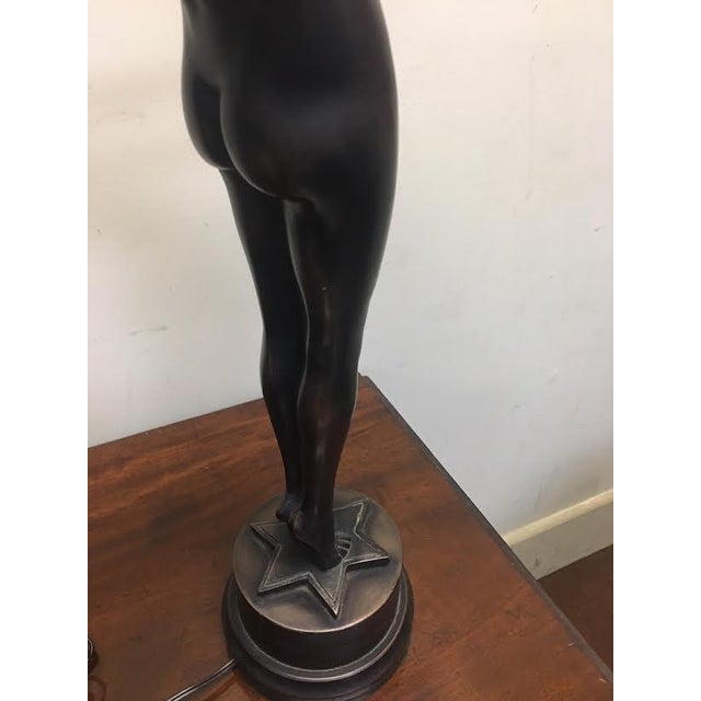 Brown Art Deco Sculptural Lamp Clarté' Originally by Le Verrier 1928 For Sale - Image 8 of 10