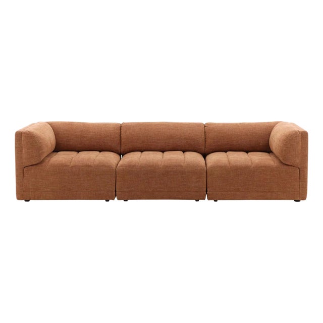 Terra Cotta Upholstered Sofa For Sale