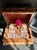 Chestnut Antique French Leather Book Tantalus Box: Decanters & Shot Glasses For Sale - Image 8 of 9