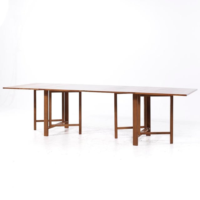 Mid-Century Modern Bruno Mathsson Maria Style Mid Century Swedish Teak Expanding 10 Seater Dining Table For Sale - Image 3 of 10