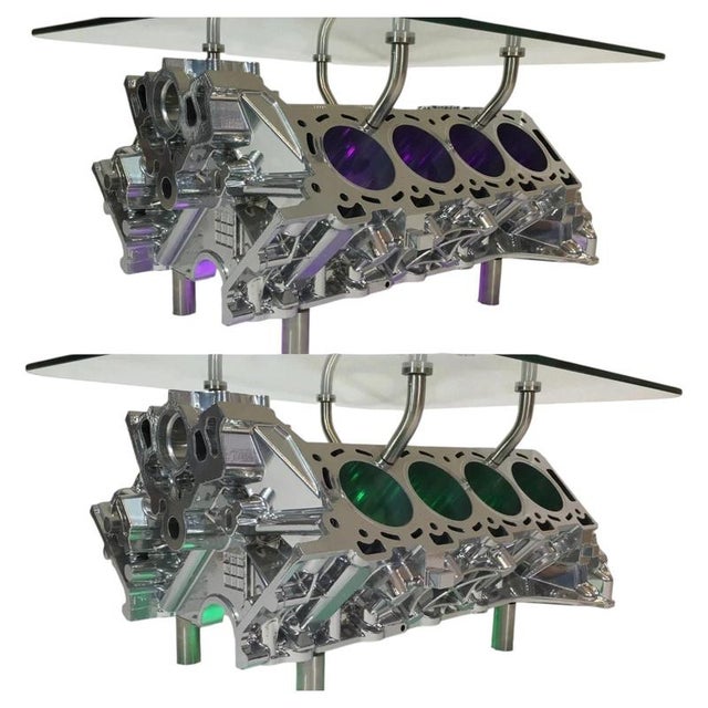 2000 - 2009 Aston Martin V8 Vantage Engine Block Coffee Table For Sale - Image 5 of 7