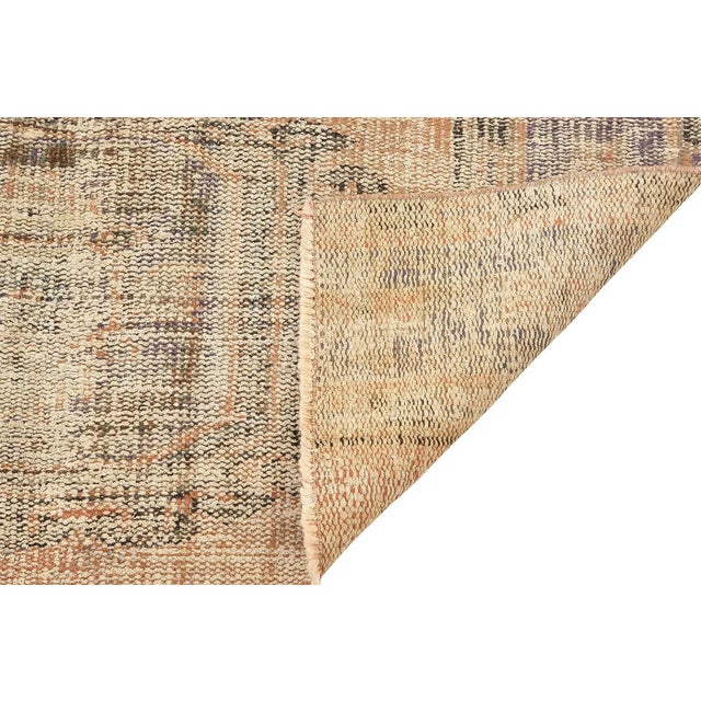 Mid 20th Century Mid 20th Century Distressed Vintage Turkish Oushak Rug For Sale - Image 5 of 7