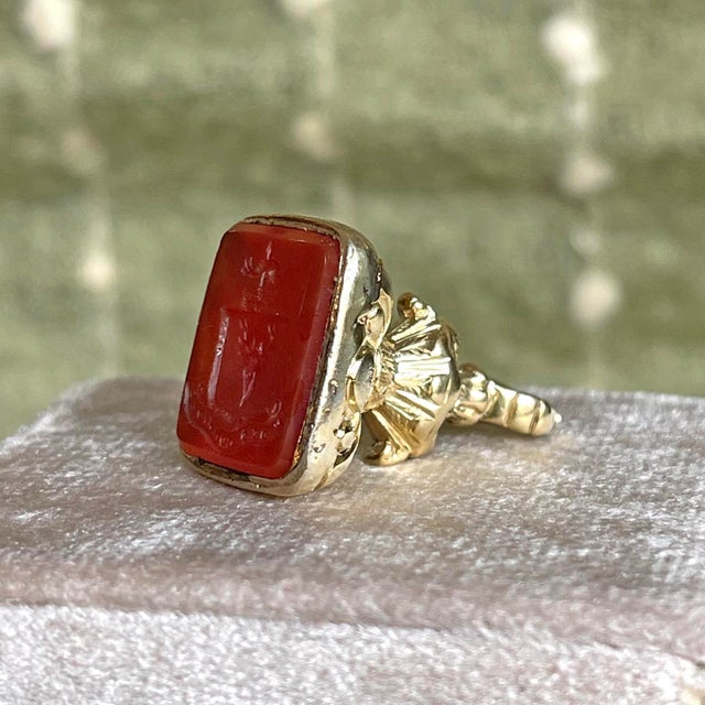 Orange Circa 1810 Georgian Carnelian Intaglio Seal Fob, England For Sale - Image 8 of 12
