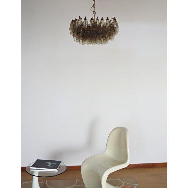 Murano Poliedri Chandelier in Smoked Glasses by Carlo Scarpa, 1990 For Sale - Image 11 of 16