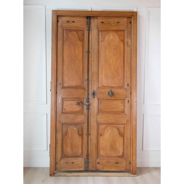 Wood French 19th Century Double-leaf Double-sided Walnut Communication Door For Sale - Image 7 of 18