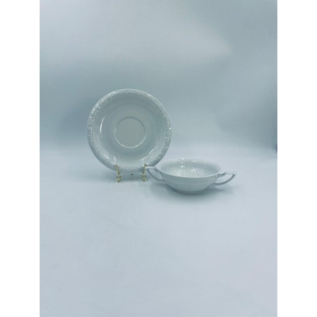 White Bowl with Stand by Maria Bouillon for Rosenthal, 1965, Set of 2 For Sale - Image 6 of 11