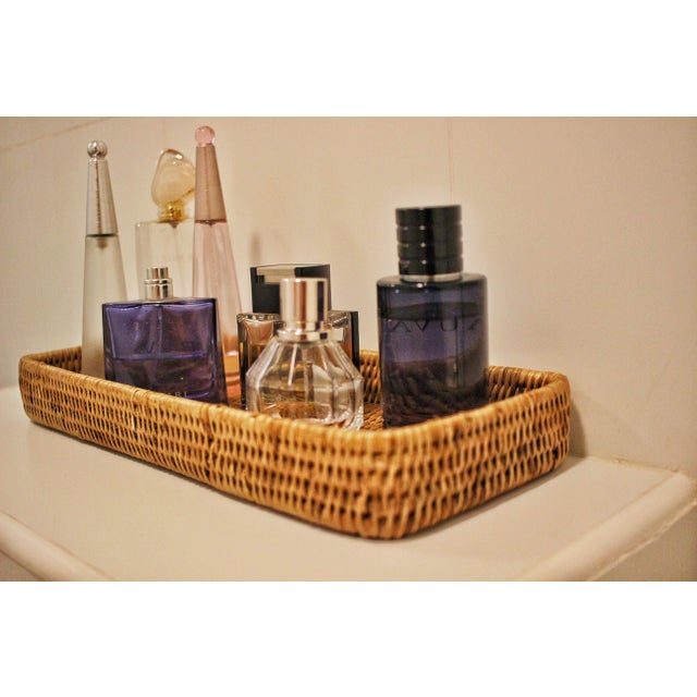 2020s Artifacts Rattan Rectangular Vanity Tray, Honey Brown, 14" For Sale - Image 5 of 7