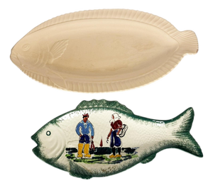 Vintage Ceramic Fish-Shaped Dishes, France, 1970, Set of 2
