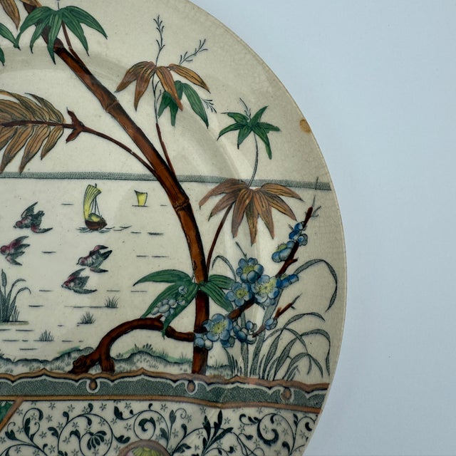 Ceramic Set of 3 Late 19th-Century English Staffordshire Transferware Plates – Black Transfer With Hand Coloring For Sale - Image 7 of 7