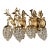 1970 French Louis XVI Gold Bronze Deer Wall Lamps Sconces - Set of 4 Pc For Sale