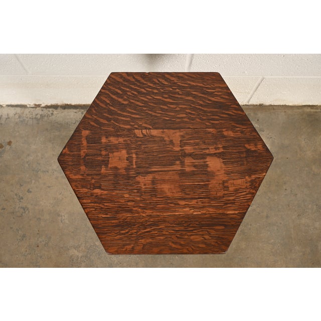 Stickley Brothers Style Antique Mission Oak Arts & Crafts Tabouret Side Table, Circa 1910 For Sale In South Bend - Image 6 of 7