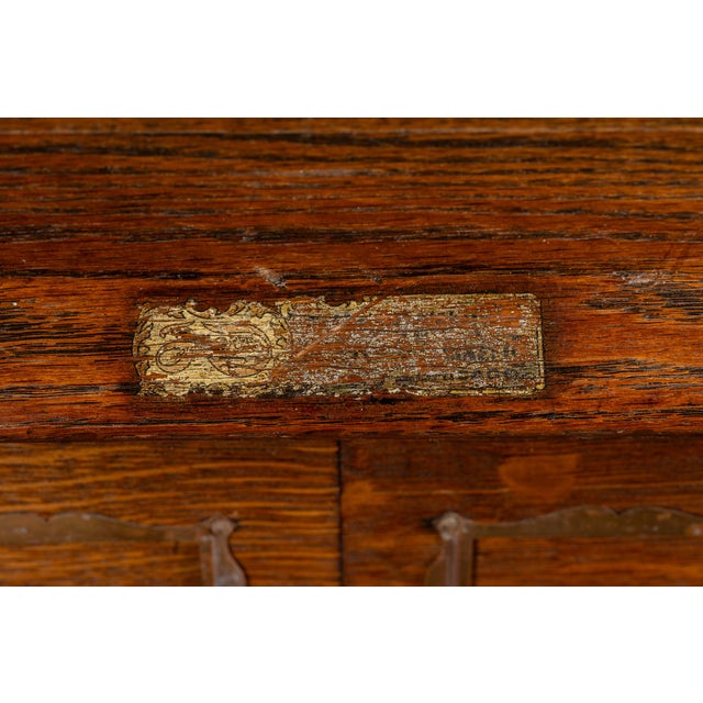 Wood Early 20th Century Tiger Oak Puzzle Box Card Catalog For Sale - Image 7 of 14