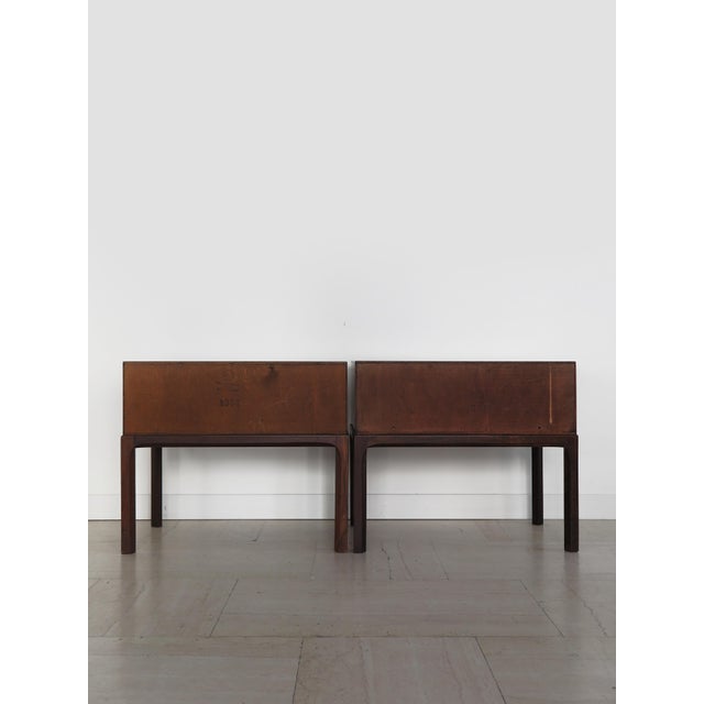Scandinavian Dark Wood Bedside Tables by Kai Kristiansen for Aksel Kjiersgaard, Denmark, 1960s, Set of 2 For Sale - Image 16 of 17