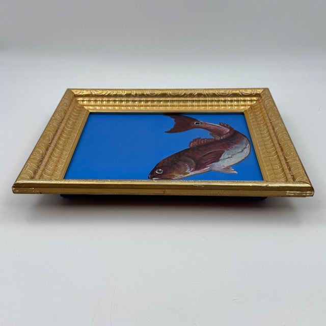 2010s Original Contemporary Fish Oil Painting on Canvas, Signed, Framed For Sale - Image 5 of 9