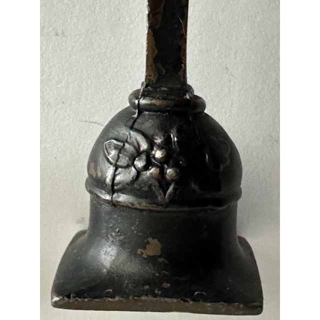 Antique Art Nouveau Grapes & Leaves Bronze Candlestick Holders- A Pair For Sale - Image 10 of 12