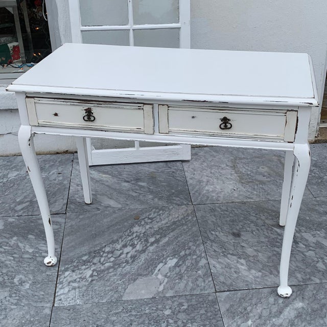 French Country Distressed White Writing Desk Chairish
